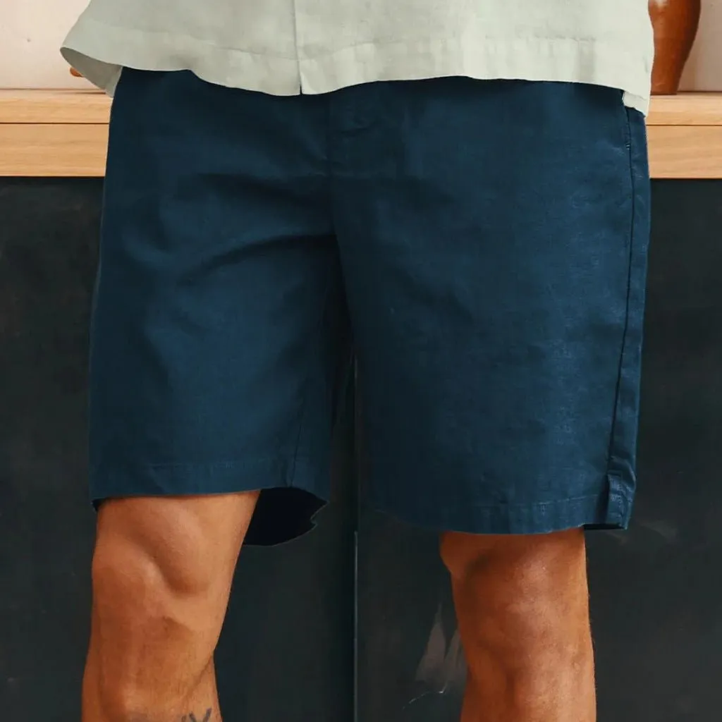 FRESCOBOL CARIOCA Linen Shorts NAVY