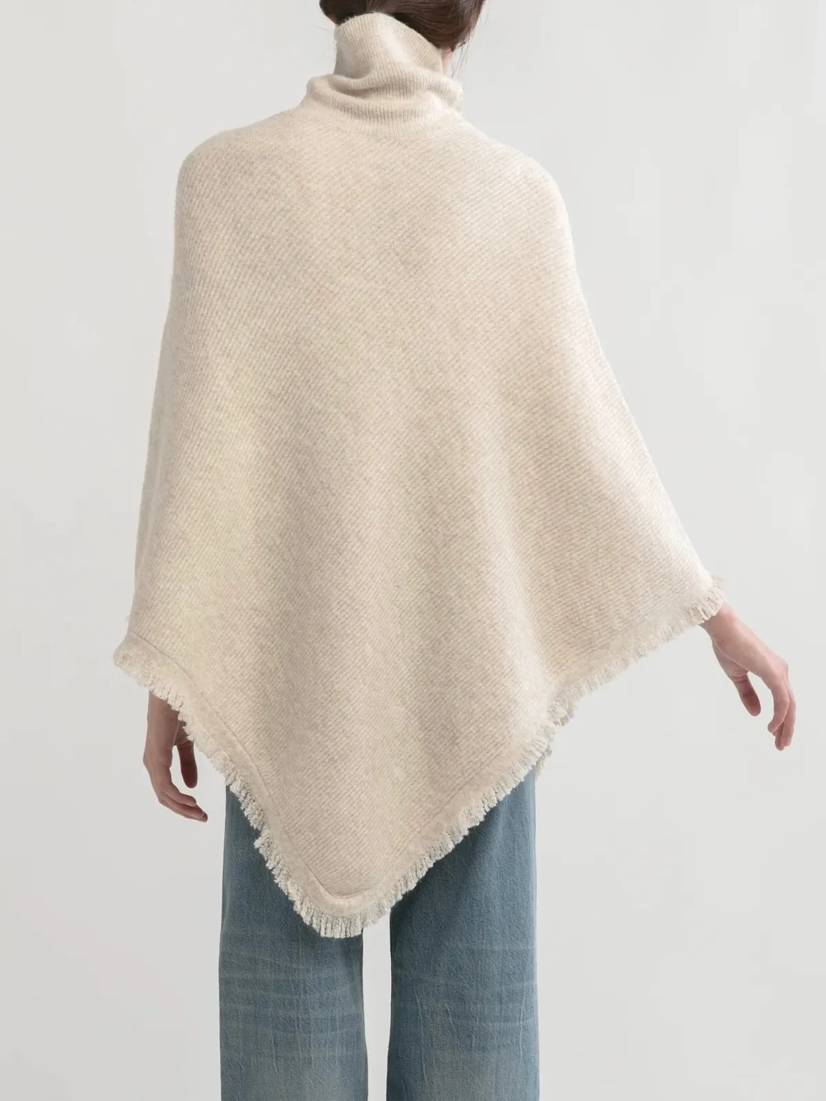 Fringed Rib Poncho - 2 Colors