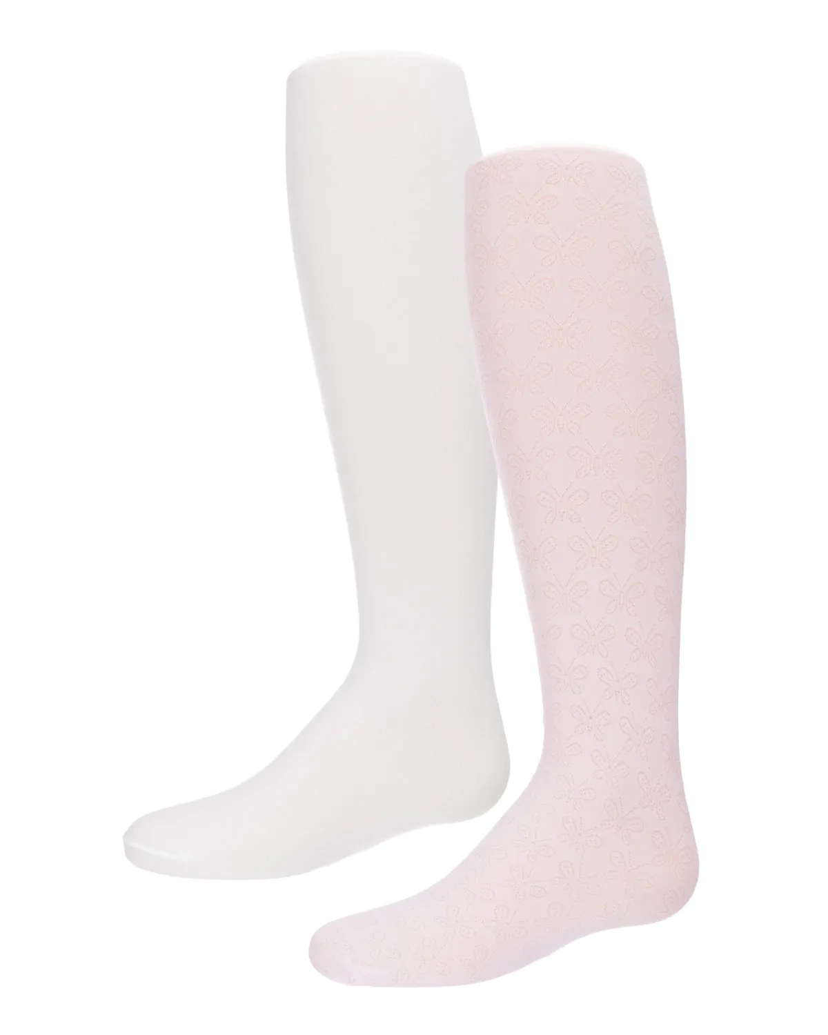 Girls' 2 Pair Pack Butterfly Opaque Tights