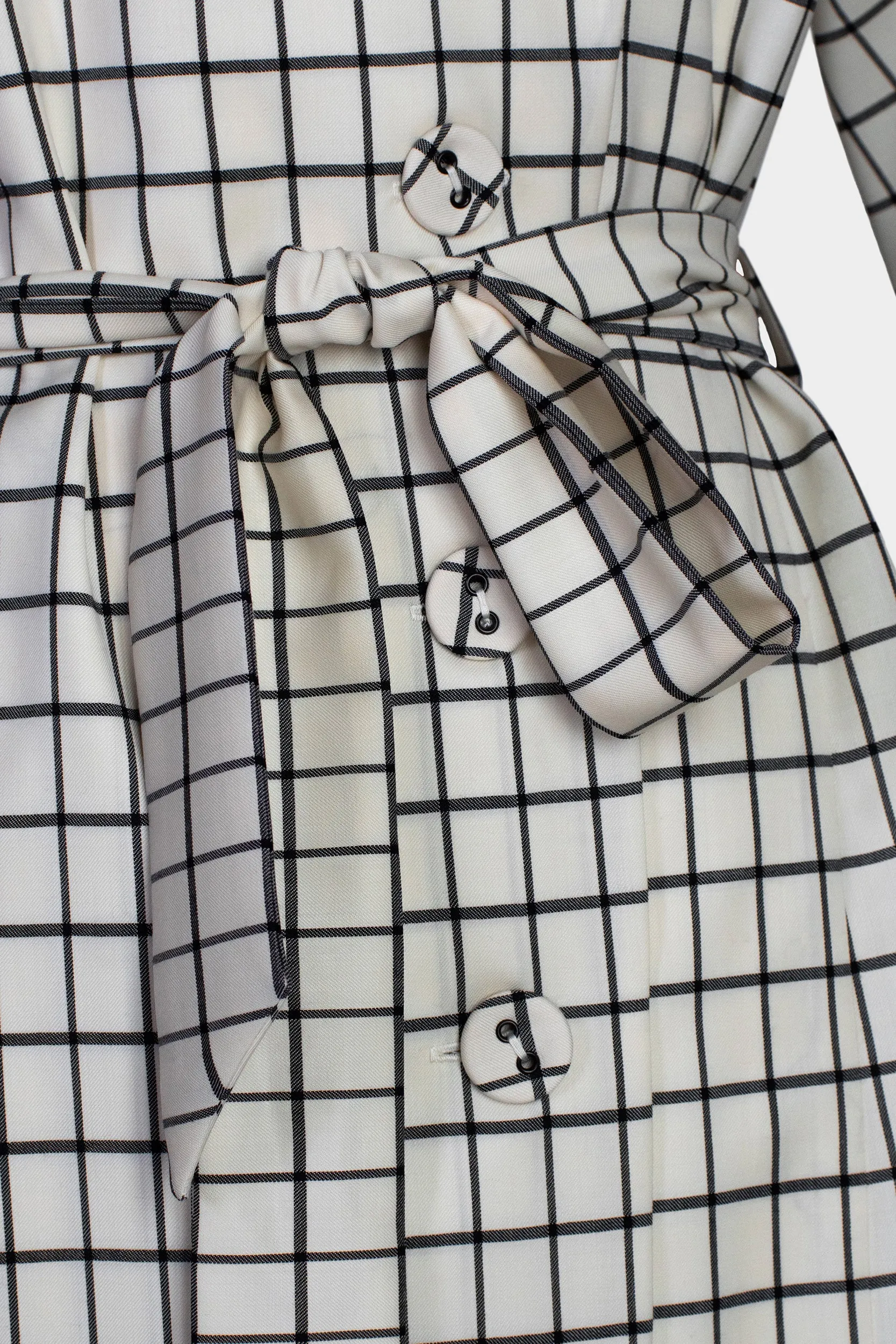 Grid Trench Coat - Wool