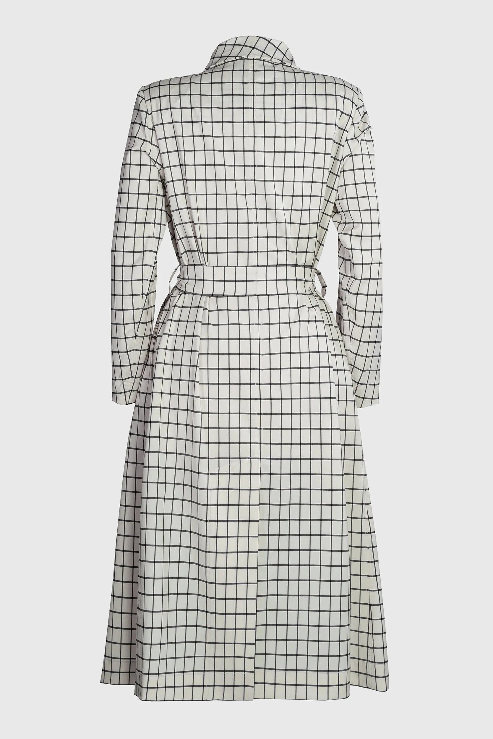 Grid Trench Coat - Wool