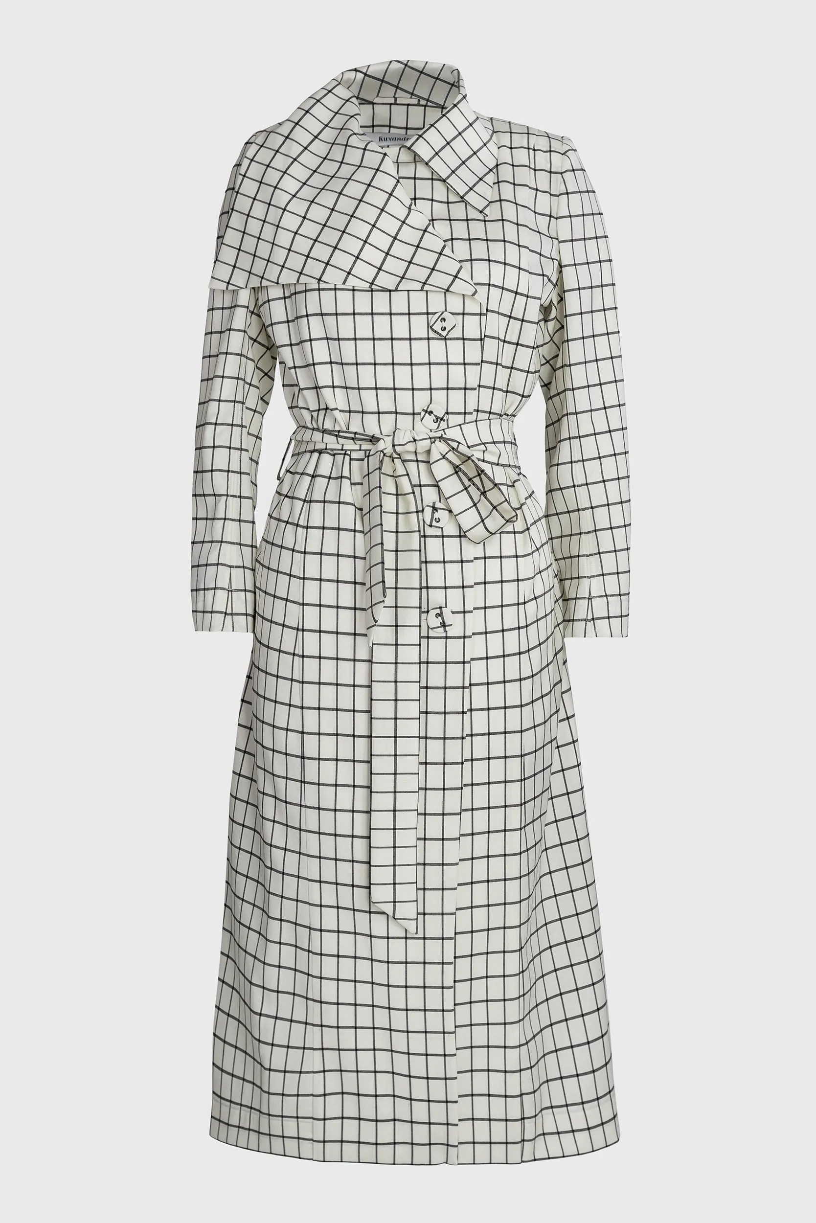 Grid Trench Coat - Wool