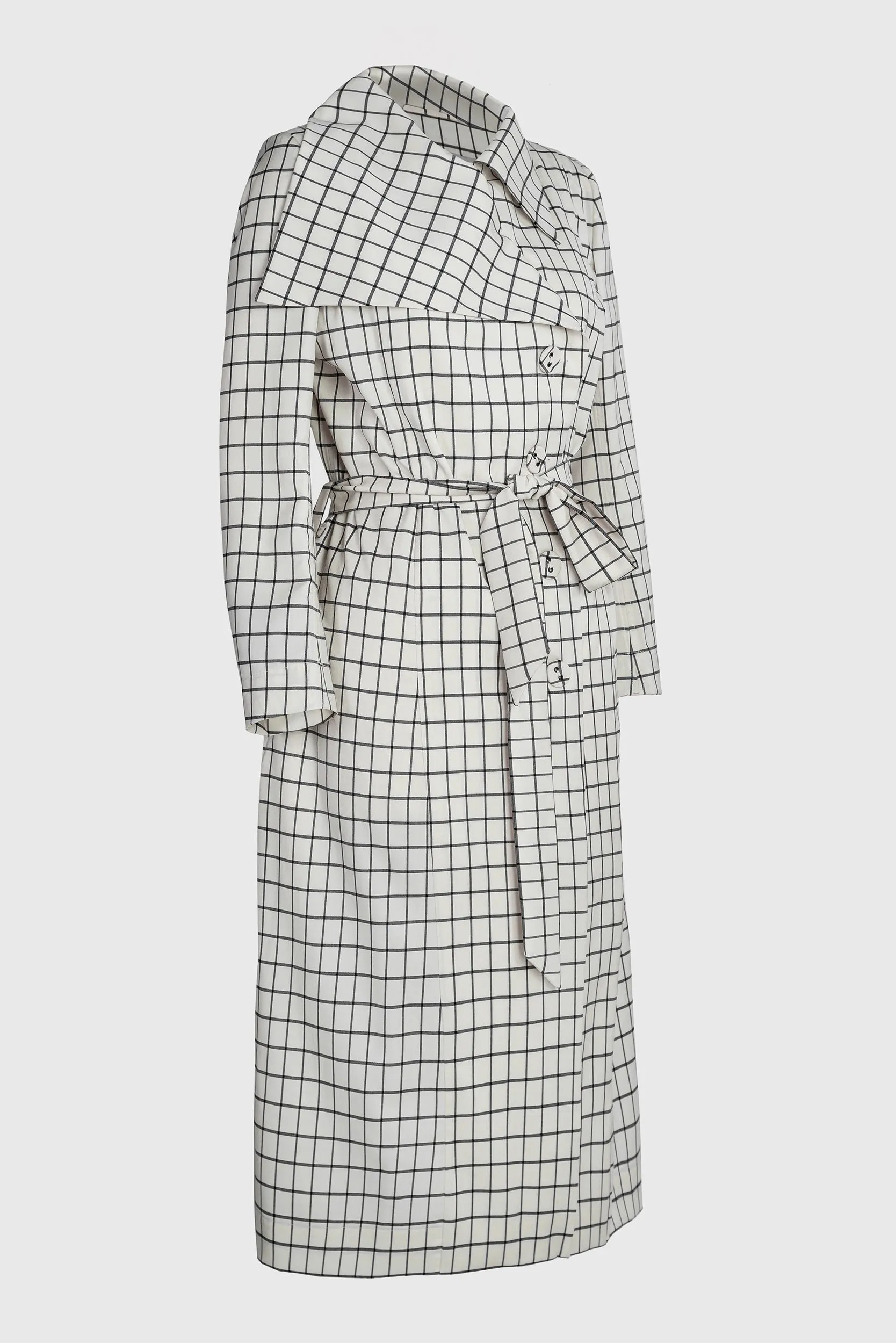 Grid Trench Coat - Wool