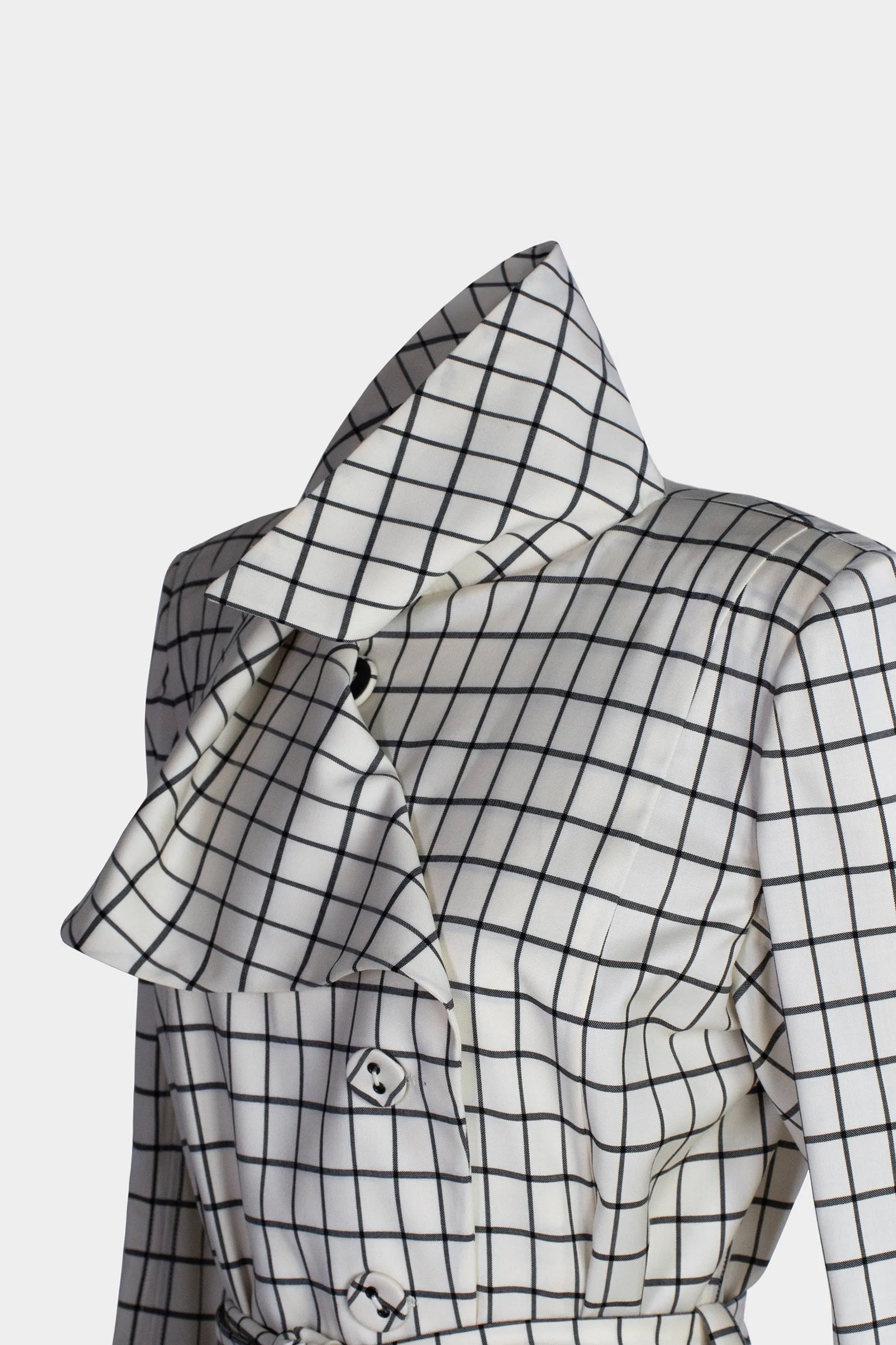 Grid Trench Coat - Wool
