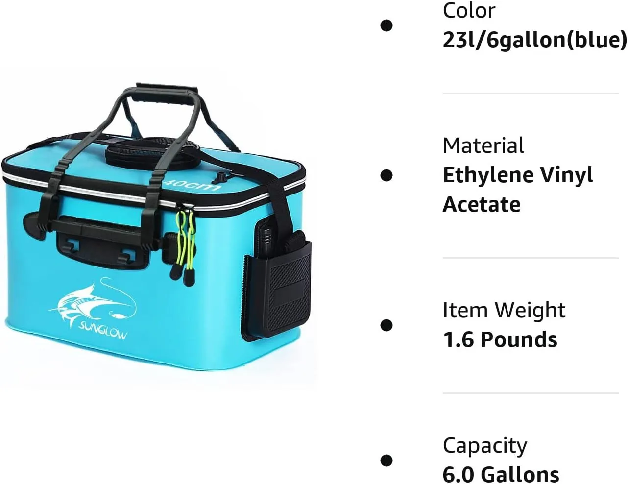 Grneric Foldable Fishing Bucket – Live Bait & Fish Container, EVA