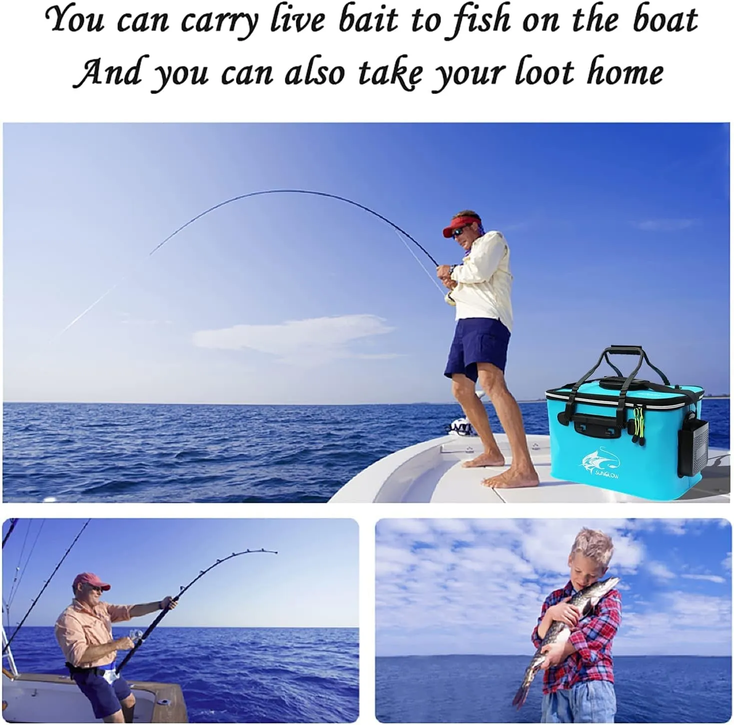 Grneric Foldable Fishing Bucket – Live Bait & Fish Container, EVA