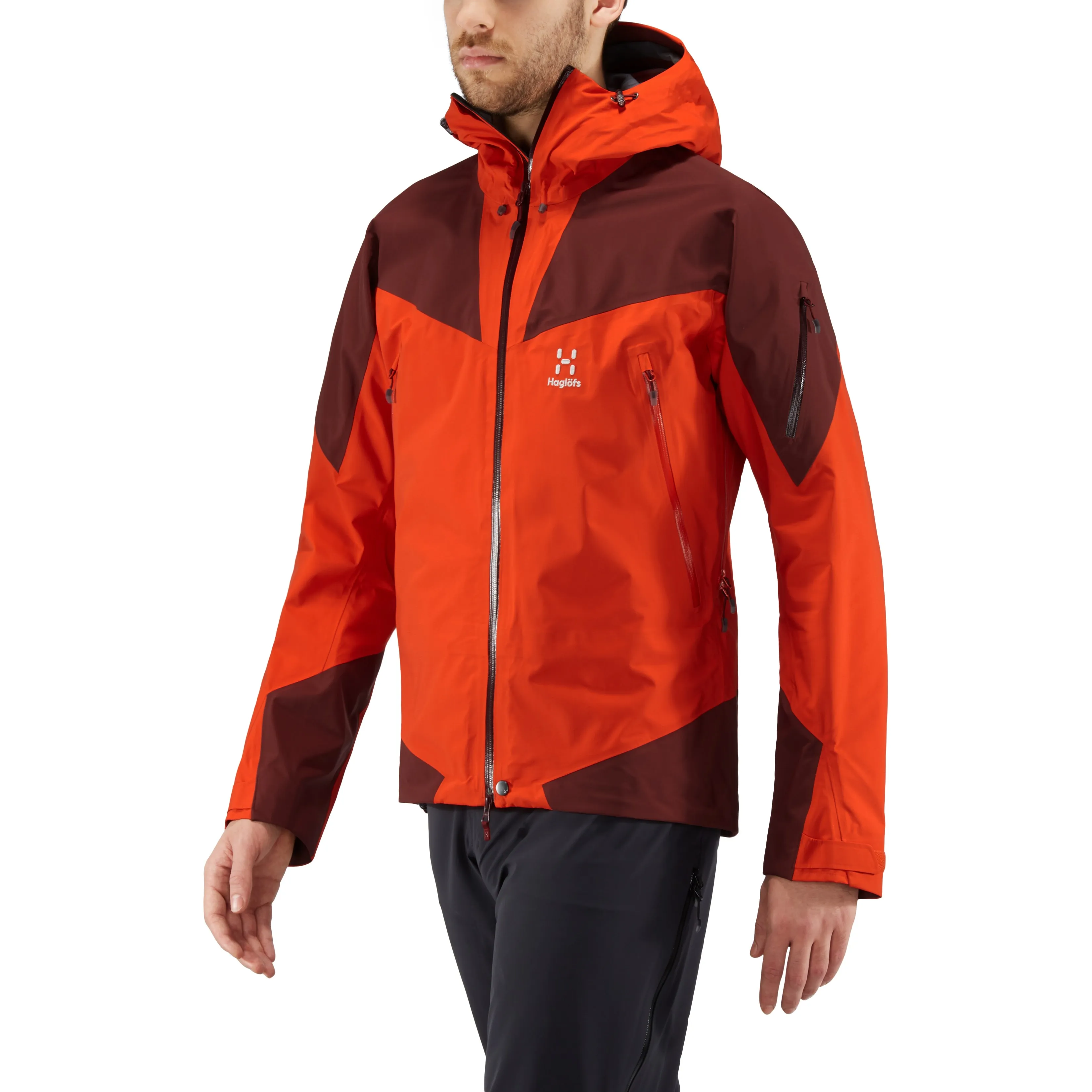 Haglöfs Roc Spire Jacket Men Habanero/Maroon Red  | Buy Haglöfs Roc Spire Jacket Men Habanero/Maroon Red  here | Outnorth