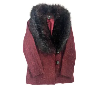 H&M Shawl Collar Short Jacket Burgundy SIZE 10