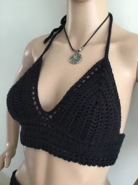 Handmade Crochet Bralette Halter Top
