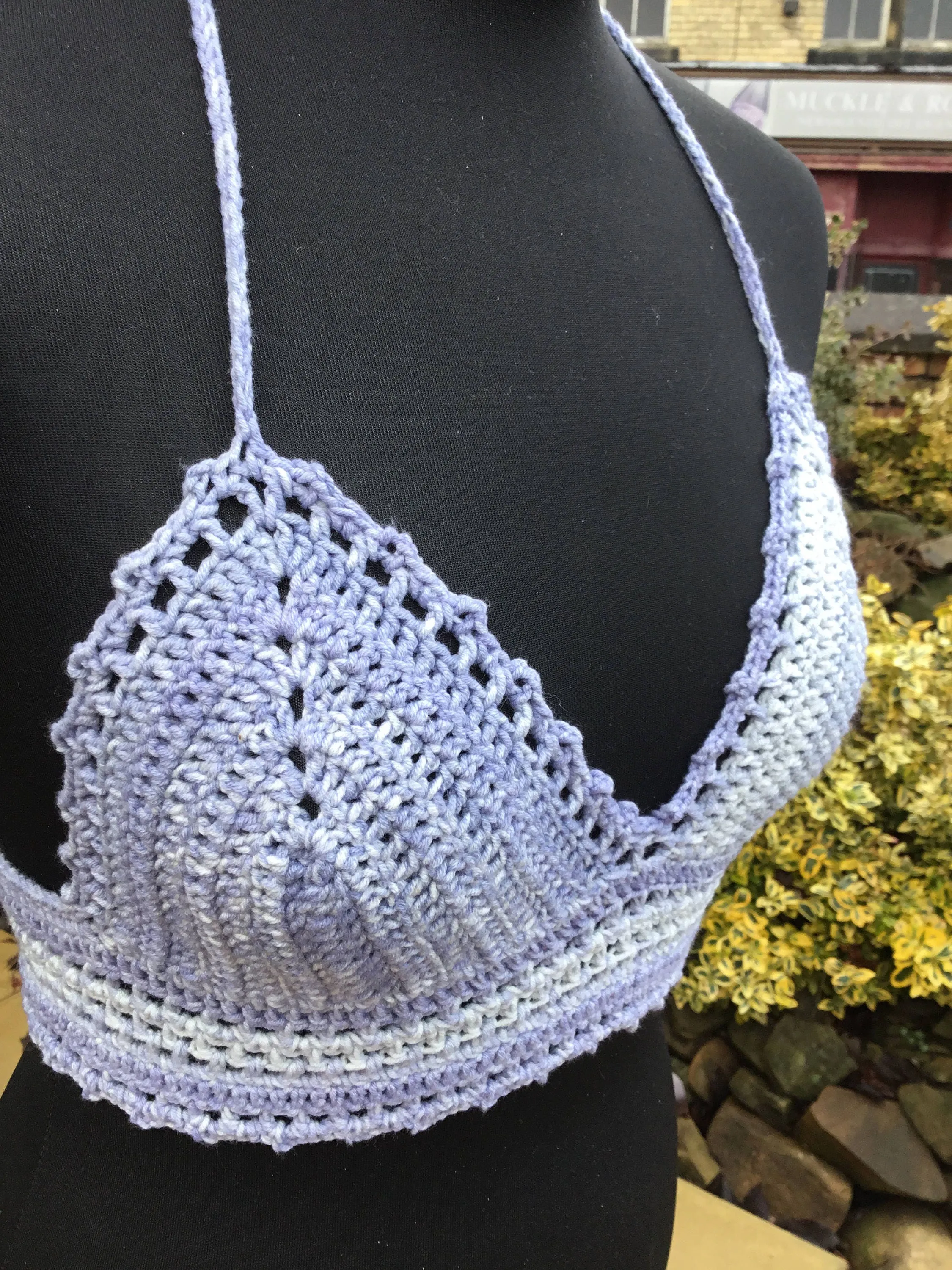 Handmade Crochet Festival Halter Top Bralette