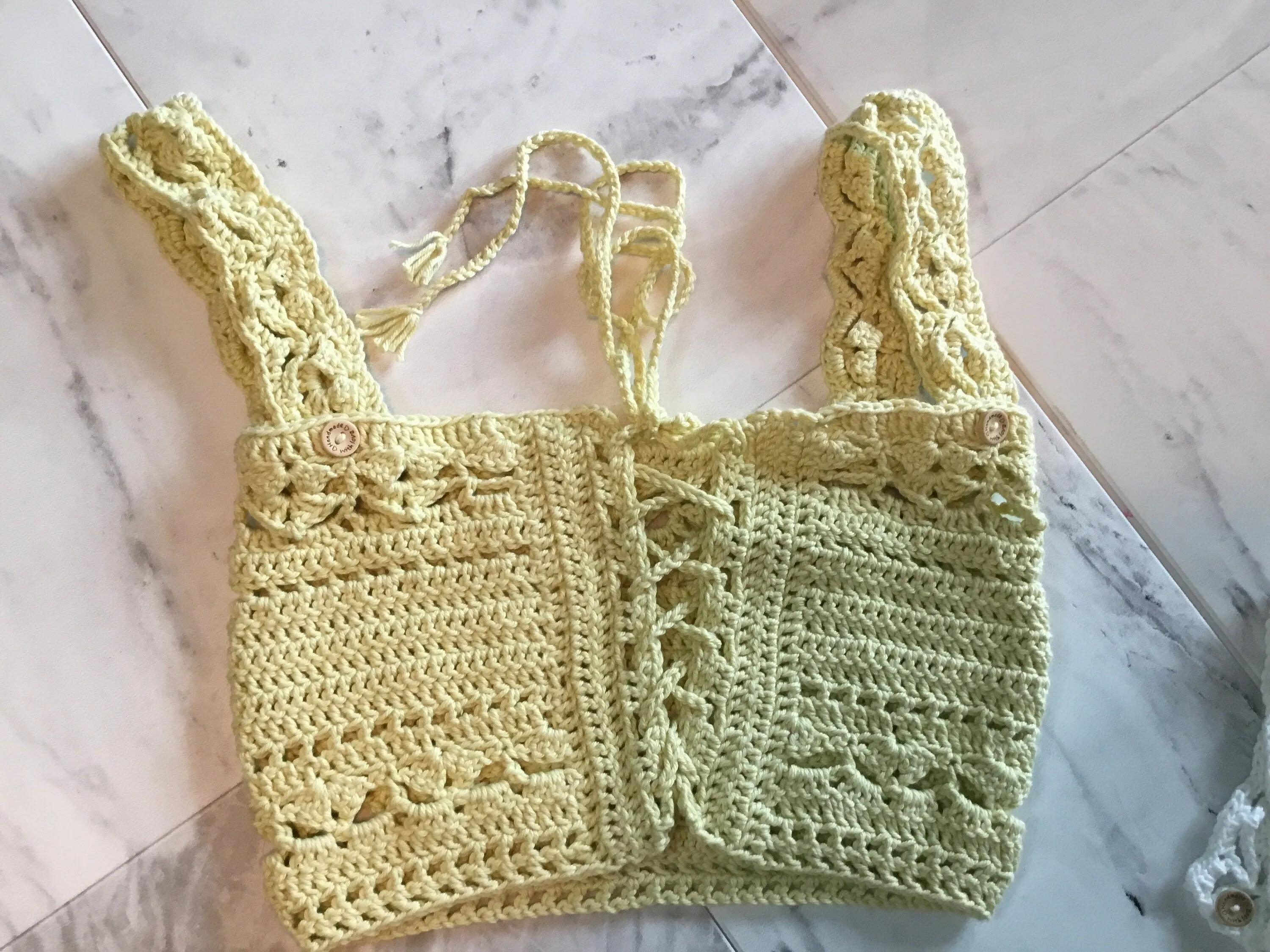 Handmade Crop Tube Top Front Tie Adjustable Removable Straps