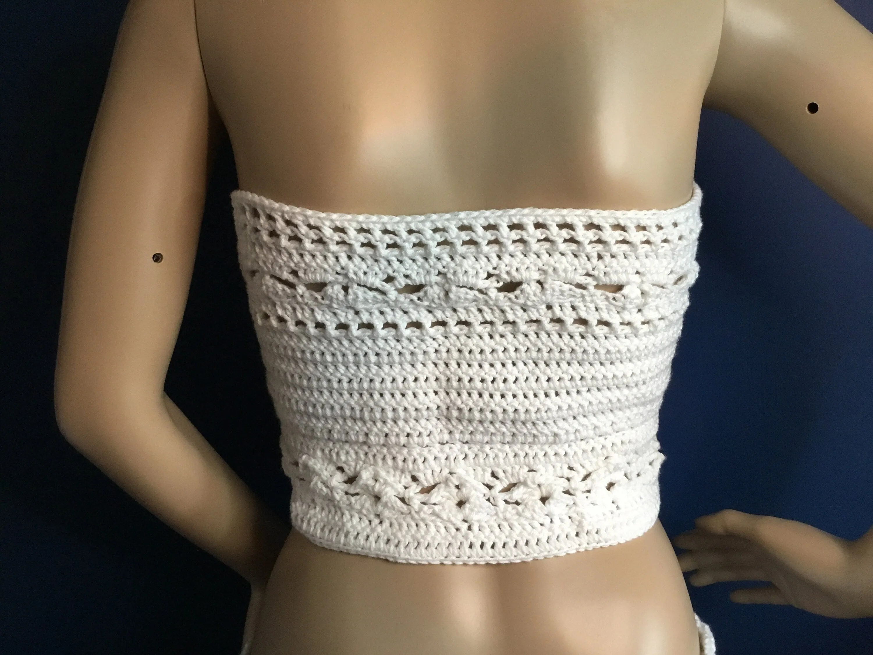 Handmade Crop Tube Top Front Tie Adjustable Removable Straps