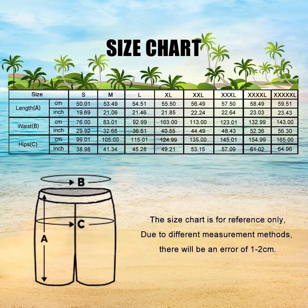 Husband Gifts for Him Custom Face Board Shorts for Men  - Tropical Leaves