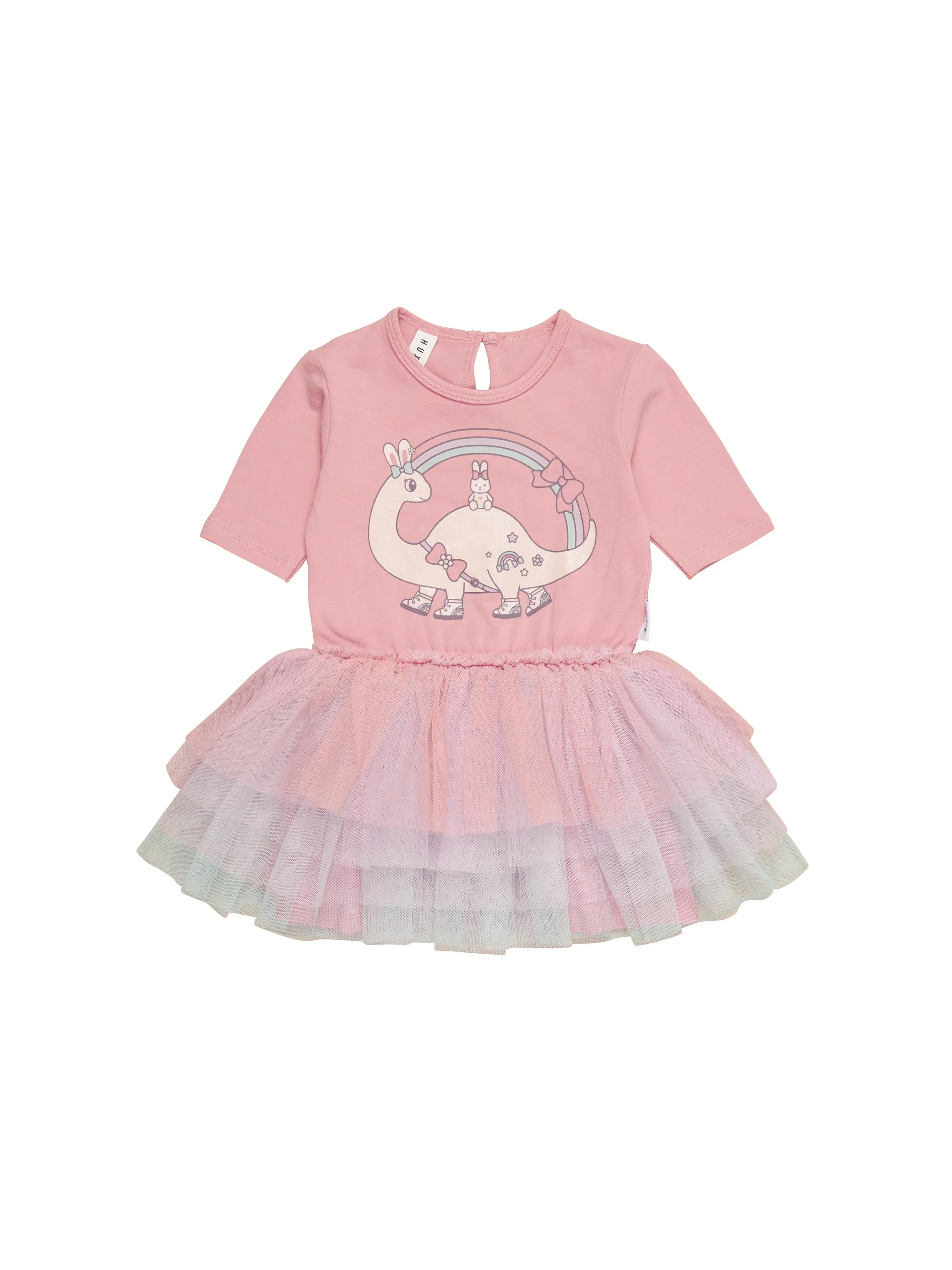 Huxbaby Dino Rainbow Layered Ballet Dress