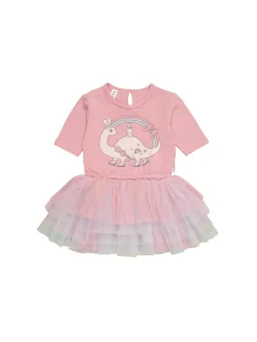 Huxbaby Dino Rainbow Layered Ballet Dress