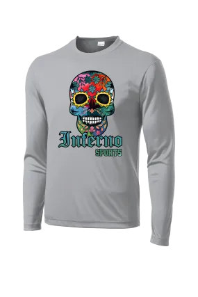 Inferno Sports Filled Watercolor Sugar Skull Longsleeve