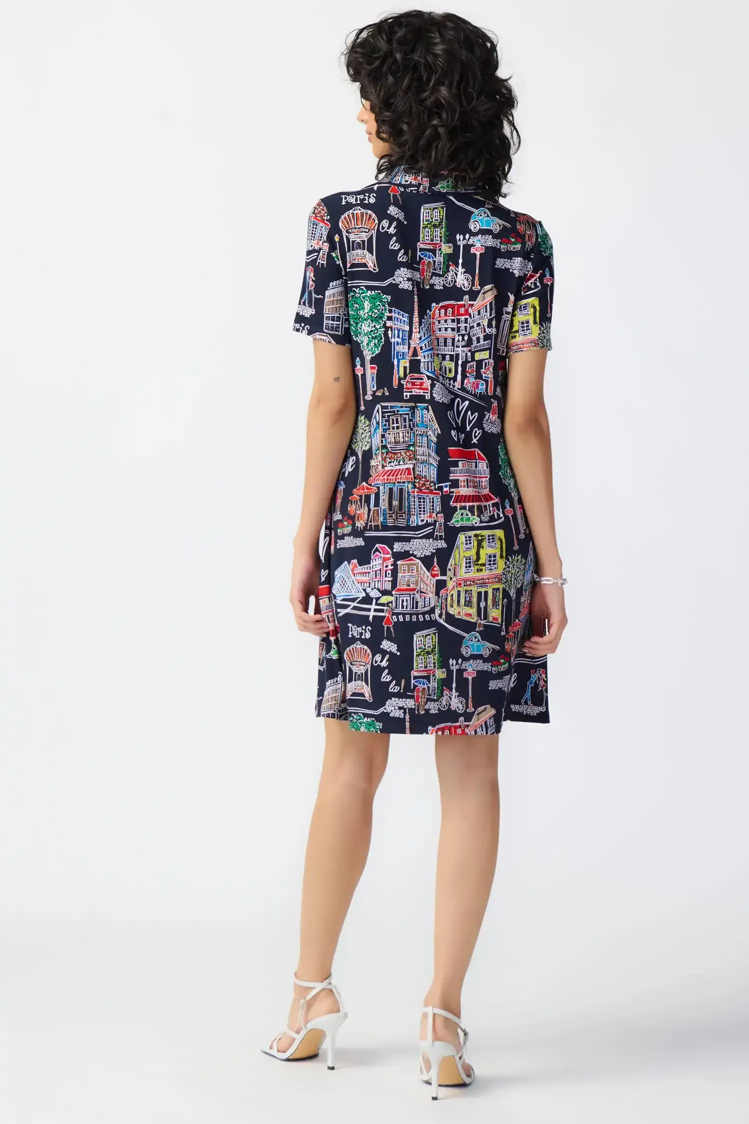 Joseph Ribkoff Midnight Blue/ Multi Coloured Dress Style 241209-3316
