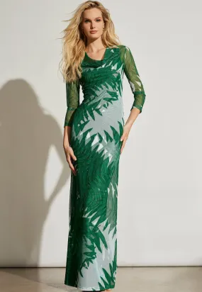 Louise Sheer Mesh Dress in Queen Palm