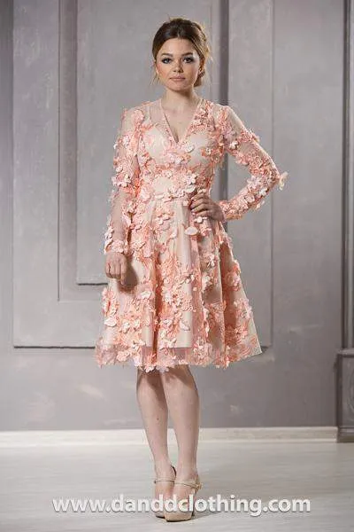 Luxury Evening Dress Short Pink
