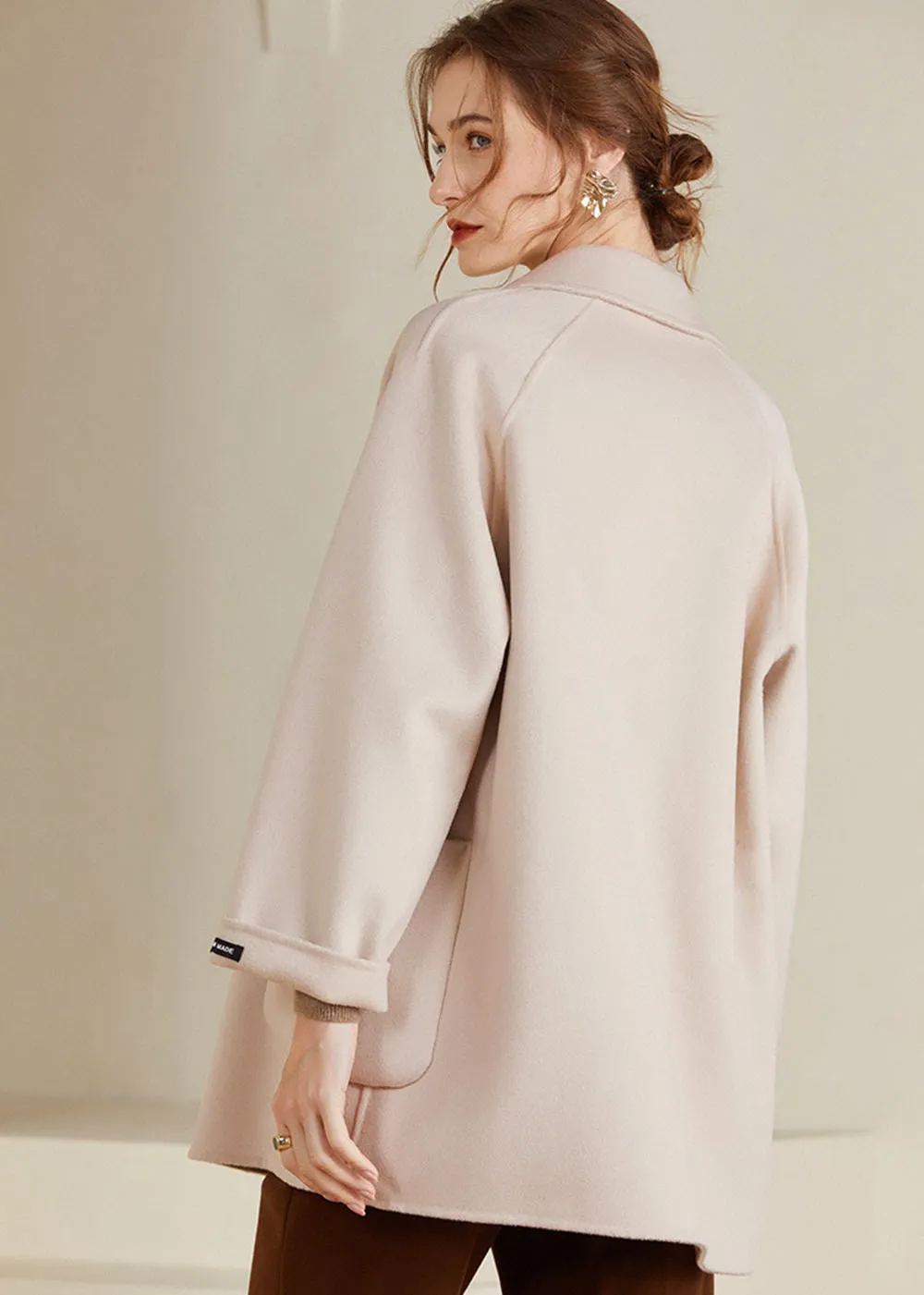 Maisie Double Breasted Button Wool Coat