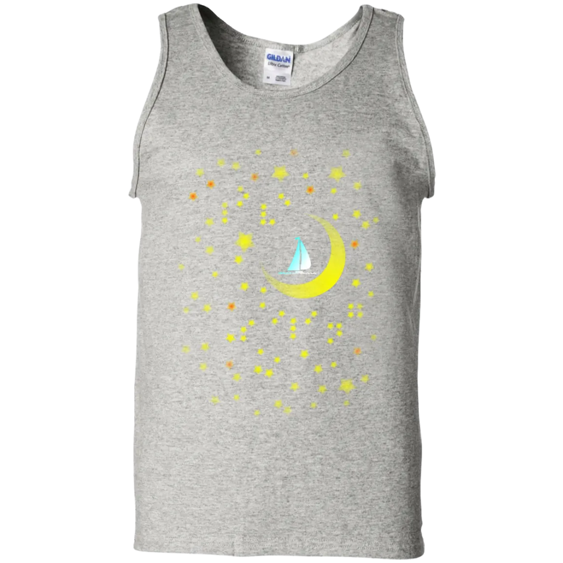 Moon Sailing on G220 Gildan 100% Cotton Tank Top