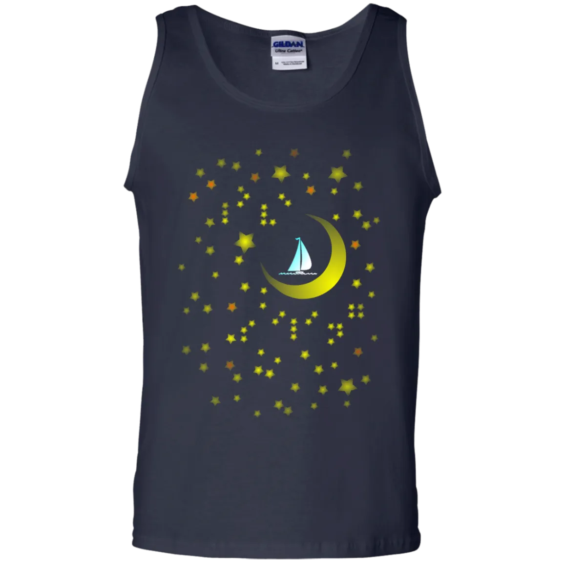 Moon Sailing on G220 Gildan 100% Cotton Tank Top