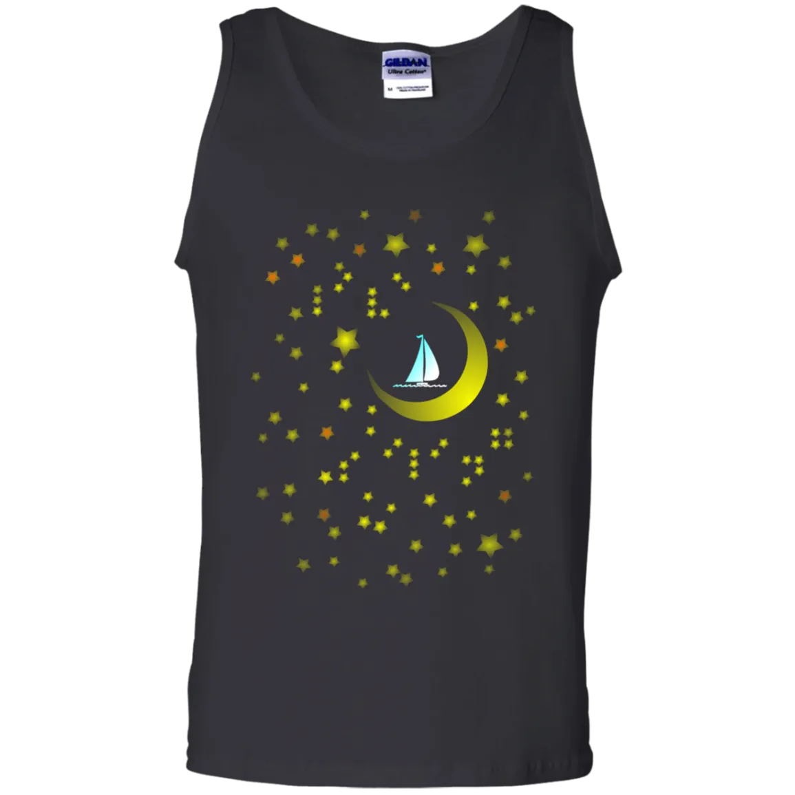 Moon Sailing on G220 Gildan 100% Cotton Tank Top