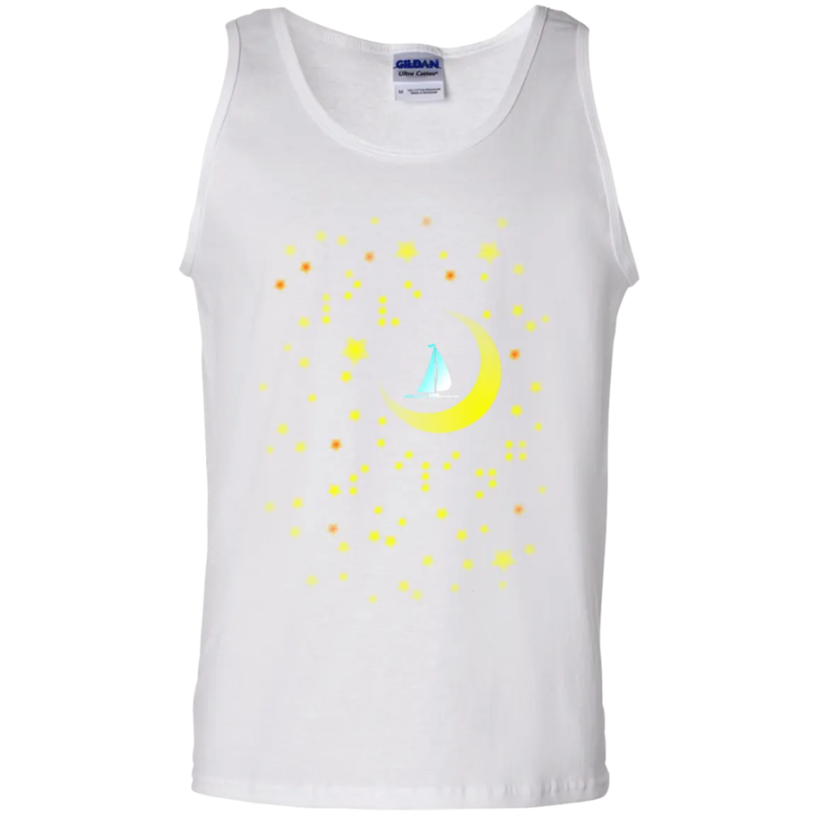 Moon Sailing on G220 Gildan 100% Cotton Tank Top