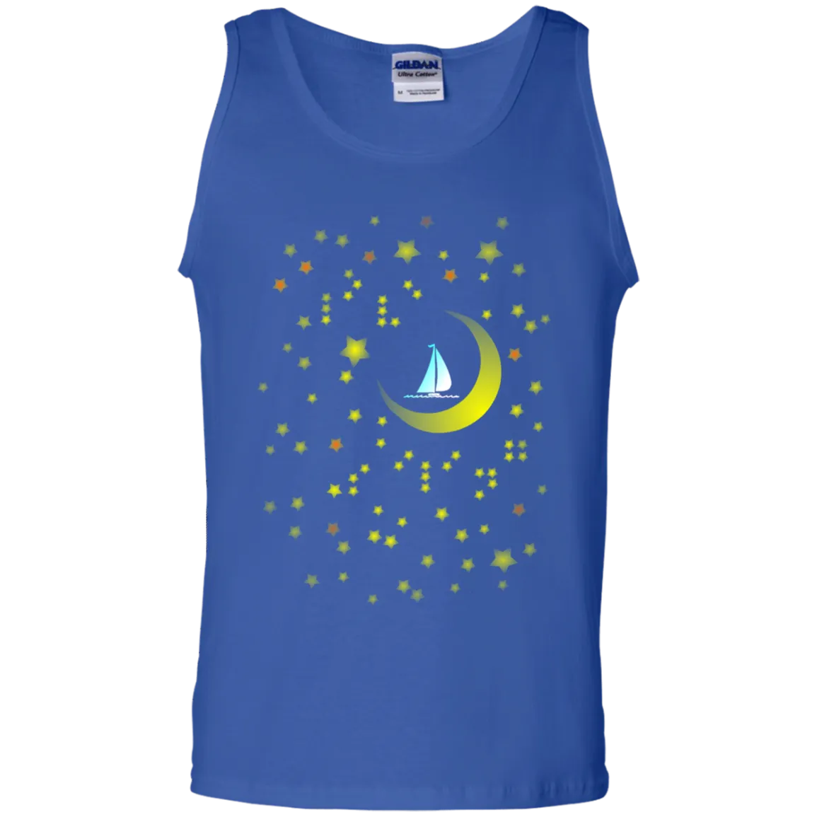 Moon Sailing on G220 Gildan 100% Cotton Tank Top