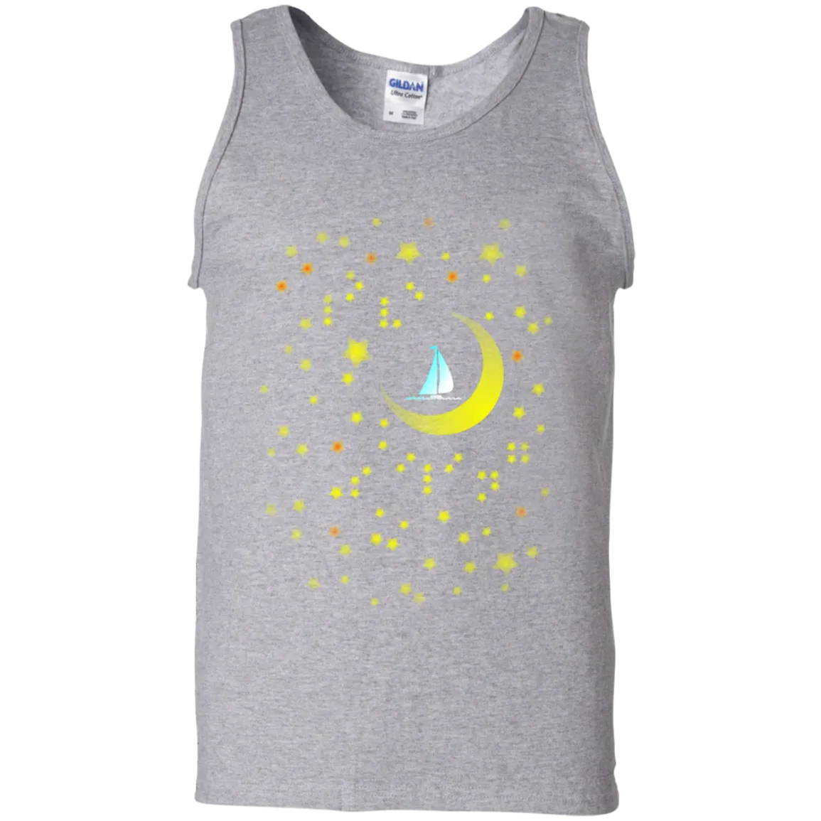 Moon Sailing on G220 Gildan 100% Cotton Tank Top