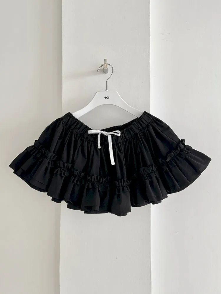 Multi Layered Lace Hem Cotton Skirt【s0000007458】
