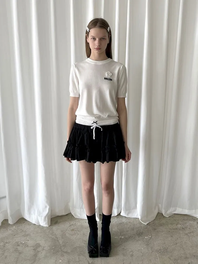 Multi Layered Lace Hem Cotton Skirt【s0000007458】