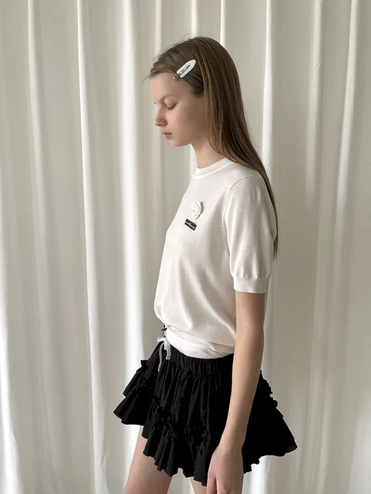 Multi Layered Lace Hem Cotton Skirt【s0000007458】