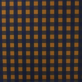 Navy and Gold Gingham Printed Spandex | Blue Moon Fabrics