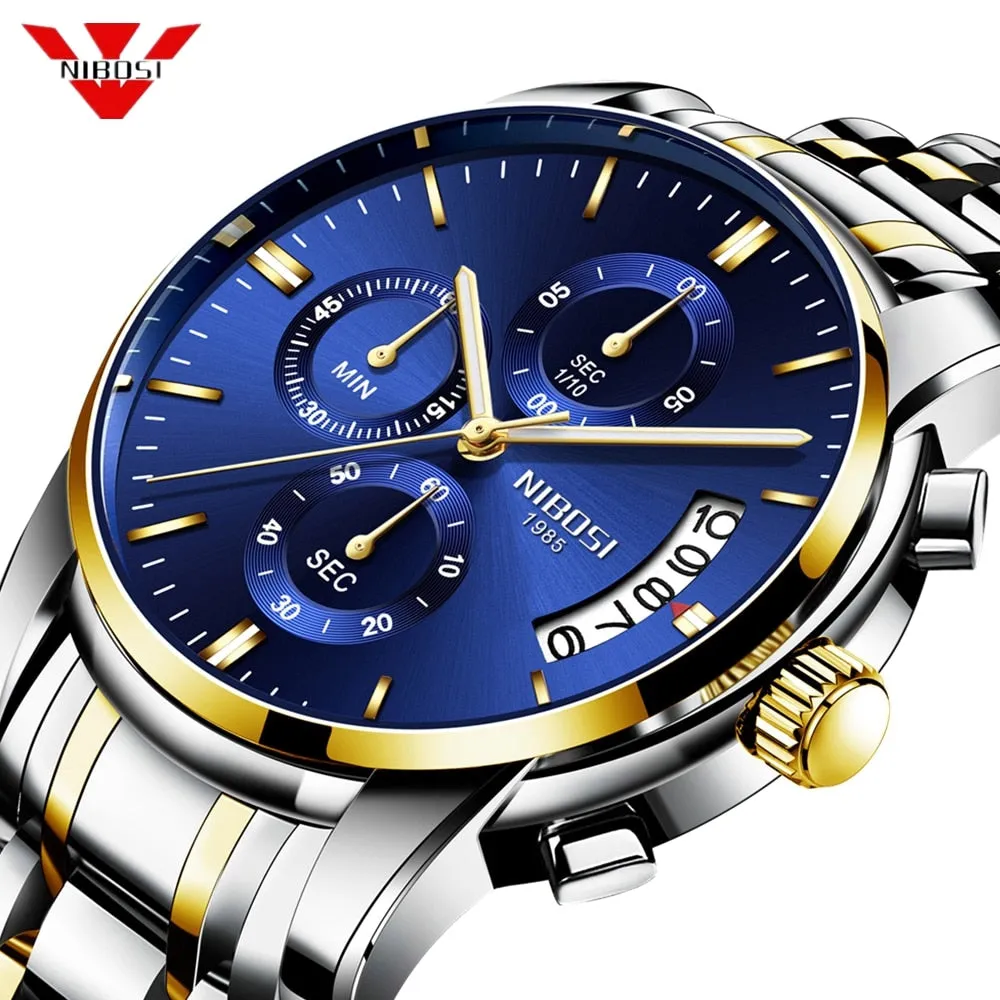 NIBOSI Top Luxury Brand Watches Mens Quartz Waterproof Army Military Men Watch Reloj Hombre Zegarek Meski Relogio Masculino
