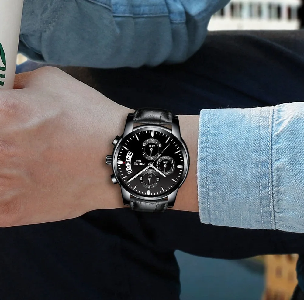 NIBOSI Top Luxury Brand Watches Mens Quartz Waterproof Army Military Men Watch Reloj Hombre Zegarek Meski Relogio Masculino