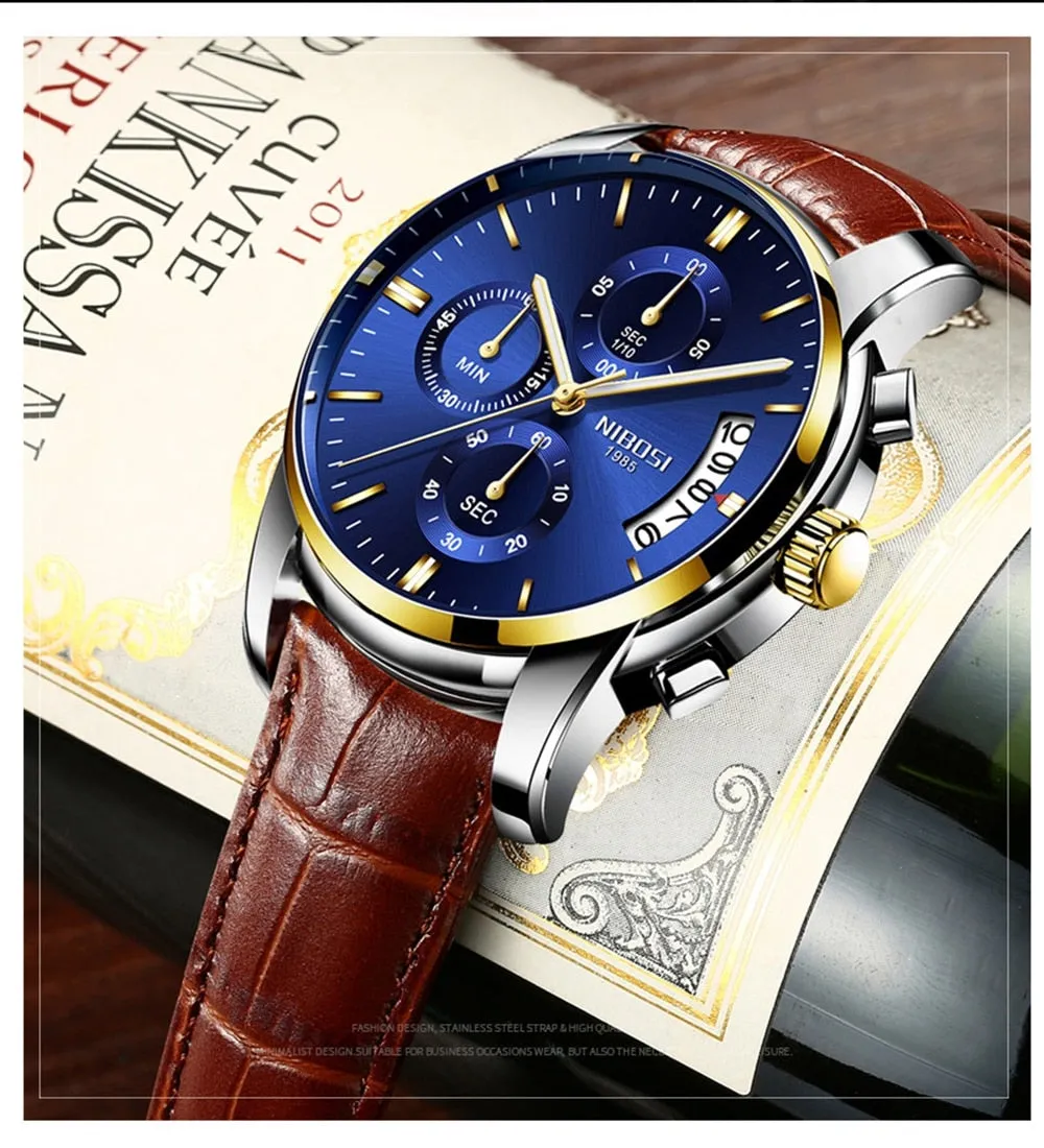 NIBOSI Top Luxury Brand Watches Mens Quartz Waterproof Army Military Men Watch Reloj Hombre Zegarek Meski Relogio Masculino