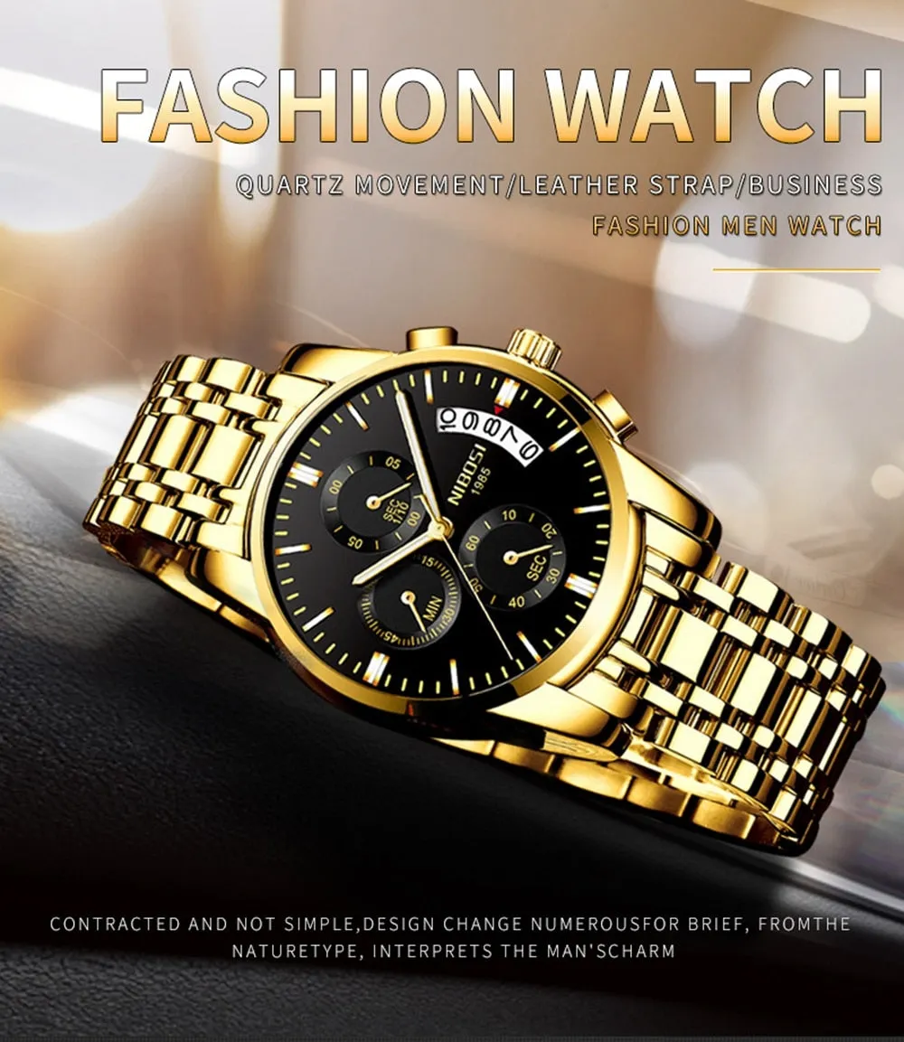 NIBOSI Top Luxury Brand Watches Mens Quartz Waterproof Army Military Men Watch Reloj Hombre Zegarek Meski Relogio Masculino