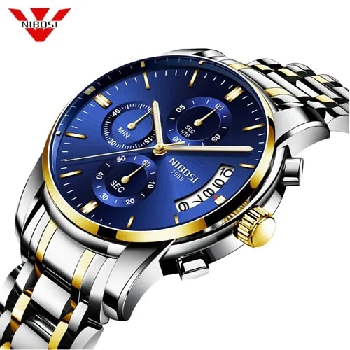 NIBOSI Top Luxury Brand Watches Mens Quartz Waterproof Army Military Men Watch Reloj Hombre Zegarek Meski Relogio Masculino
