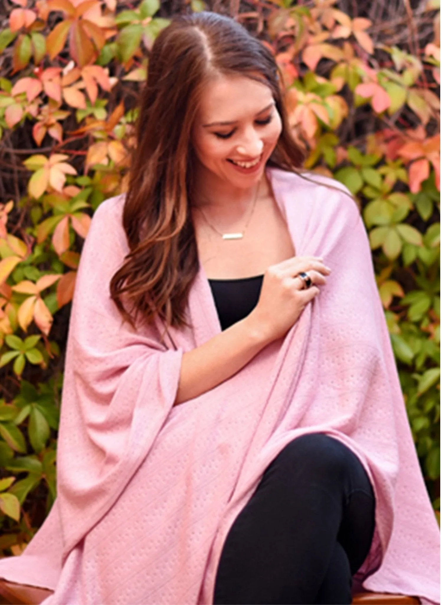 Nursing Cover Textured Knit fabric – Pink