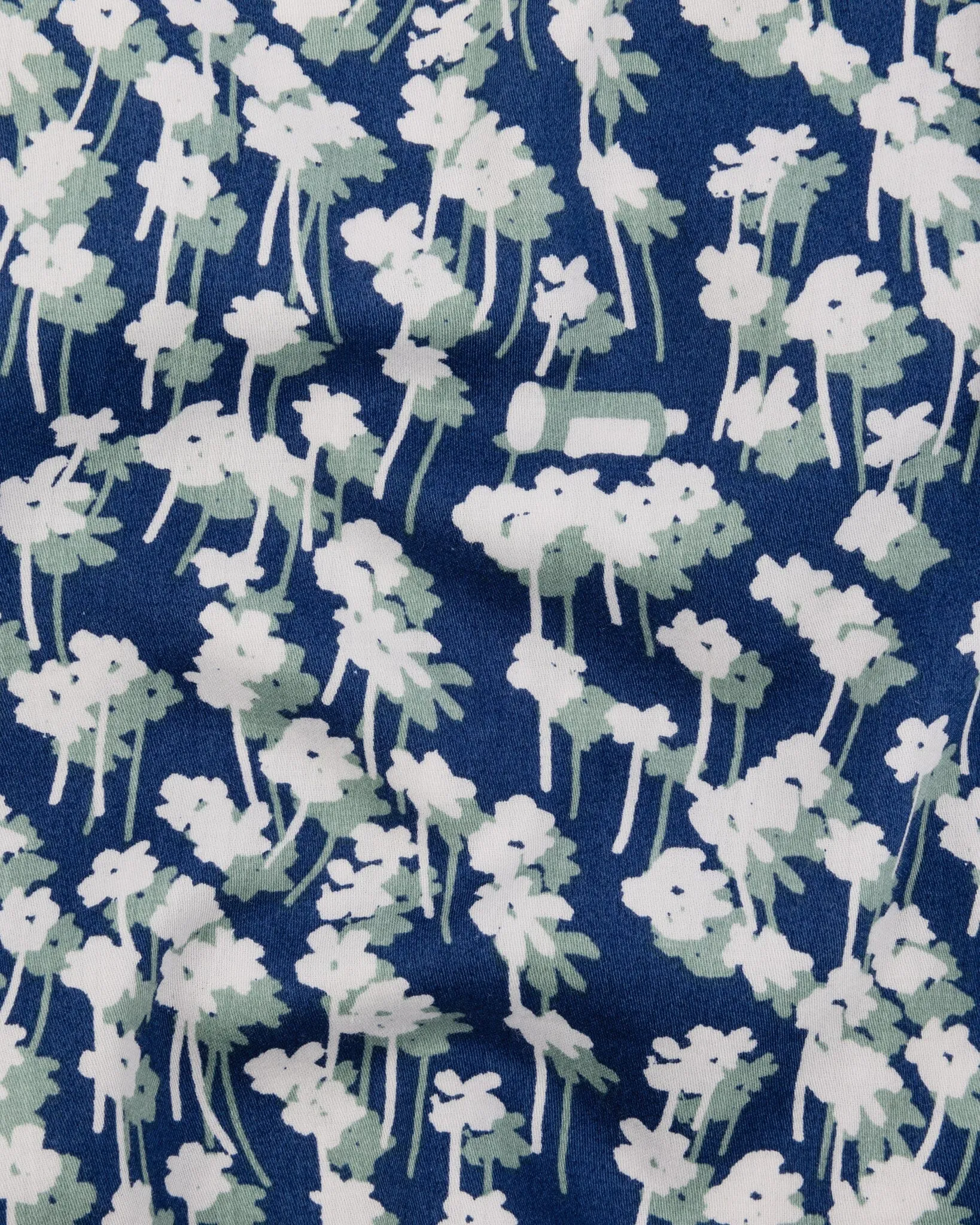 Organic Cotton Navy Pyjama Shorts, Spray of Flowers
