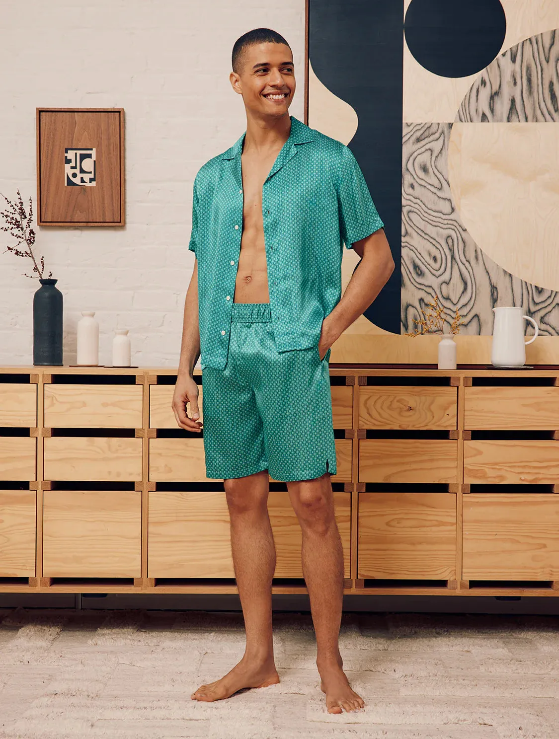 Palma Ipanema Star Shorts - Peacock Blue & Club Green