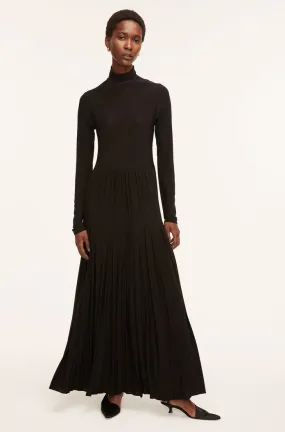 Pleated Knit Mock Neck Dress