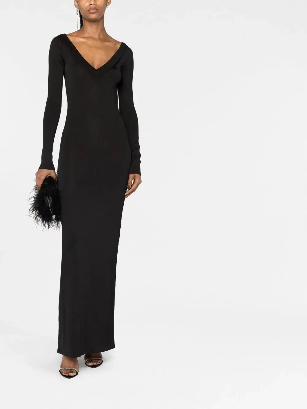 PLUNGING V-NECK MAXI DRESS