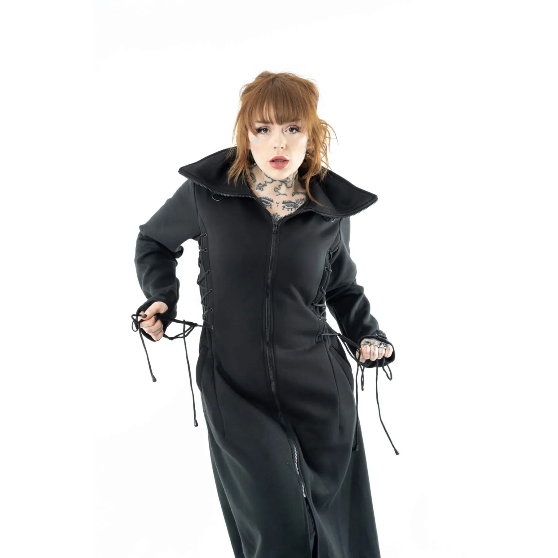 Poizen Industries Callen Hooded Full Length Cotton Coat