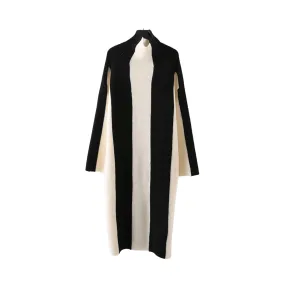 Pre Order:  Contrast Stripes Turtleneck Knit Dress