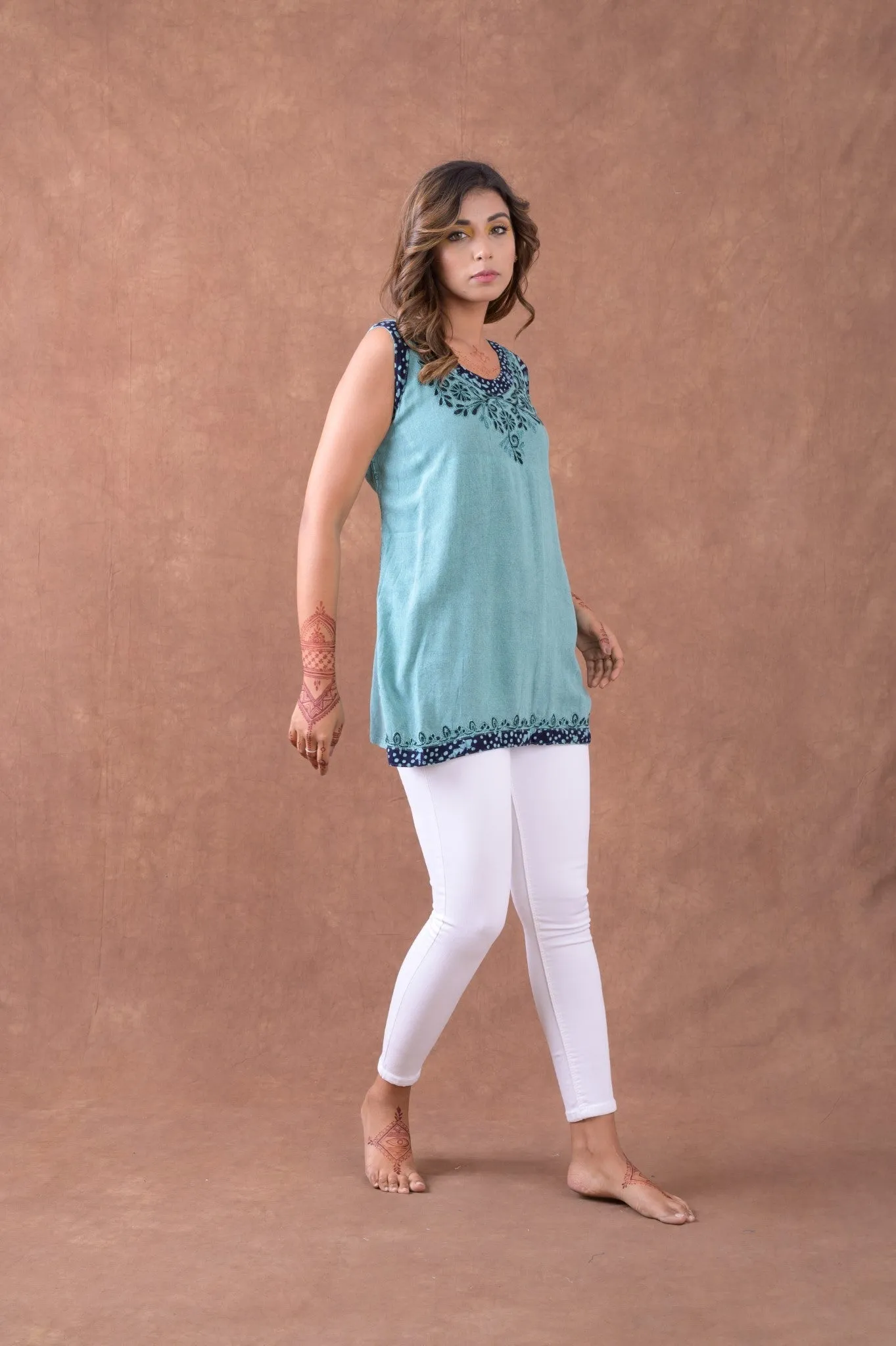 Rhea Hem Patterned Tank Top