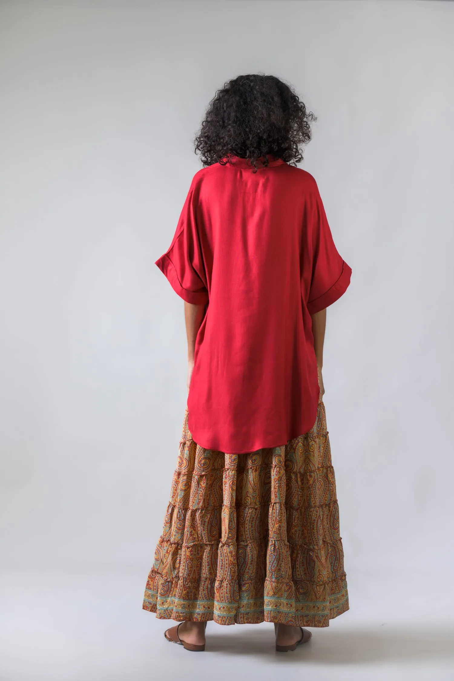 Rhea Layered Print Ruffle Skirt