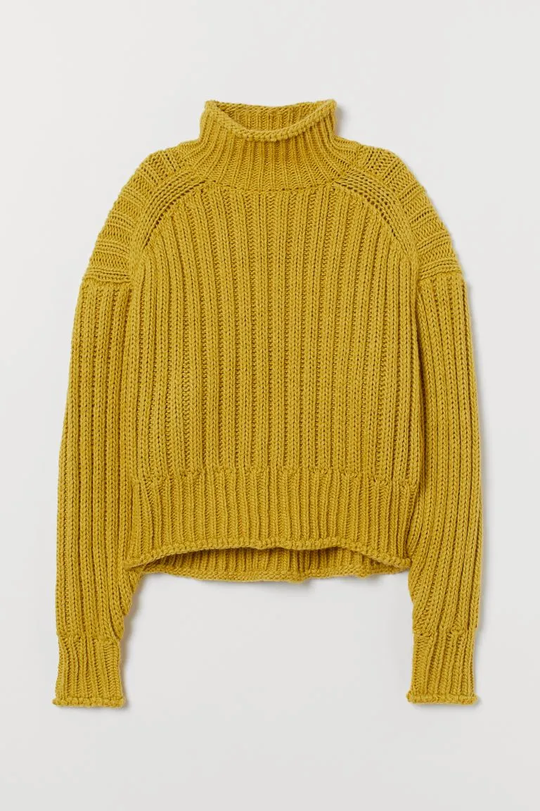 rib-knit turtleneck sweater - xl