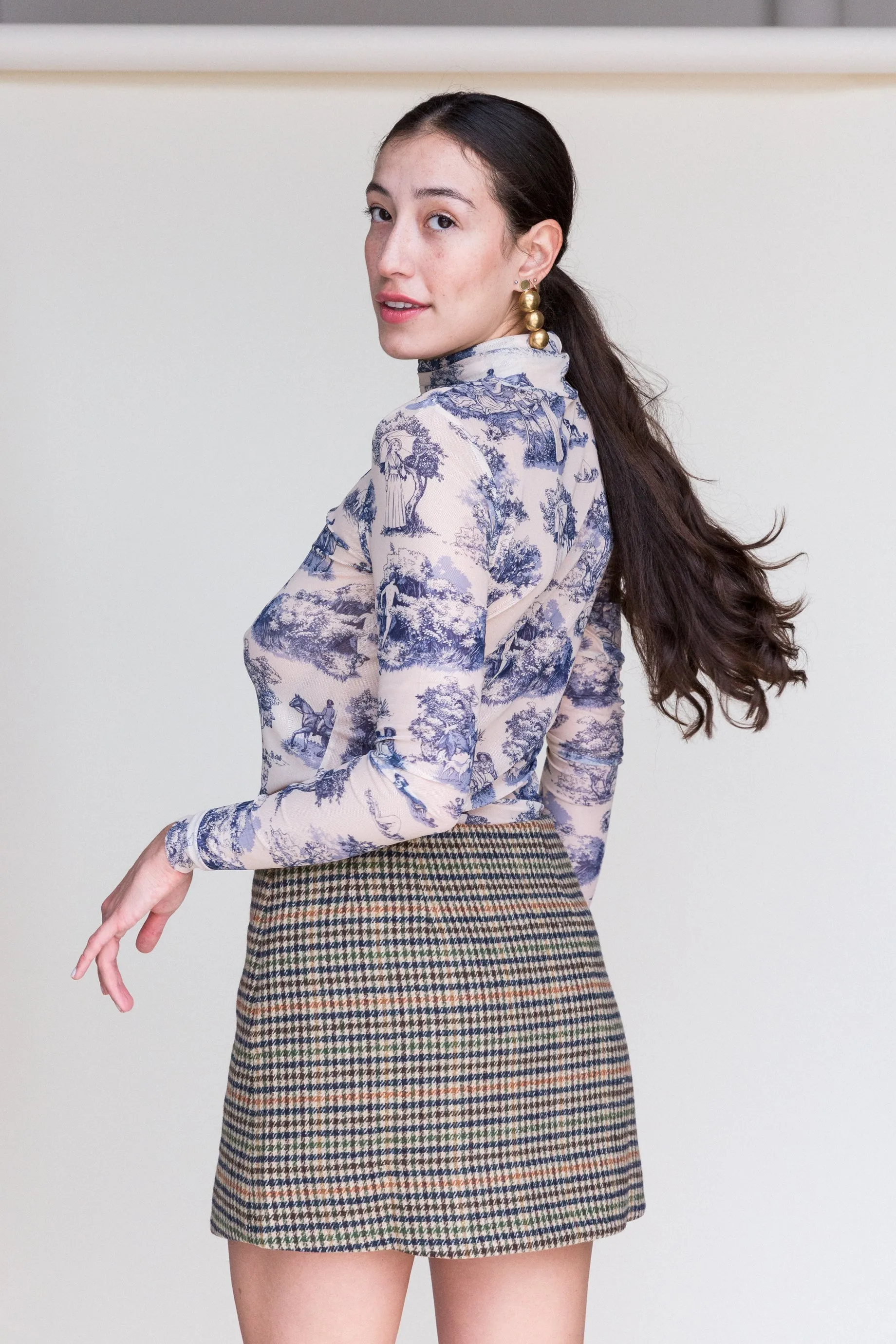 Richard Miniskirt in Camel Check